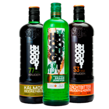 Hooghoudt graanjenever, jonge dubbele graanjenever, kalmoes beerenburg of zachtbitter
